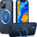 TORRAS Magnetic UPRO Ostand Designed for iPhone 12 Case & iPhone 12 Pro Case (Compatible with Magsafe) with Stand (Military Grade Drop Protection) Shockproof Translucent Back Slim 12 Phone Case, Blue