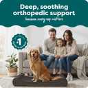 FurHaven Orthopedic Dog Bed for Large Dogs, Luxe Lounger Contour Mattress with Solid Orthopedic Foam Slab for Joint Support, Removable Washable Cover, Jumbo XL, Plush Suede, Chocolate