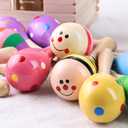 10 x POPLAY 10PCS Mini Wooden Maracas, Maracas for Toddler Musical Instruments Wooden Shakers Baby Musical Toys Infant Learning Toys