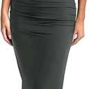 REORIA Summer Wedding Guest Maxi Dresses for Women | Sleeveless,Square Neck,Sheer Mesh,Ruched,Slim,Bodycon,Formal,Elegant Long Dress,Cocktail,Club Nightout,2026 Trendy Clothes (Green, M)