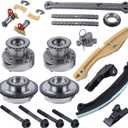 90738S Engine Timing Chain Kit VVT Sprocket Set Fit For 2011-2020 Ford F150 Edge Expedition Explorer Mustang Taurus TransitLincoln MKX Mark Nautilus Navigator 3.3L/3.5L/3.7L OE#AT4Z6L266B