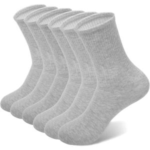 Crew Socks for Women & Man Casual Breathable LightWeight Athletic Calf Socks for running Size 5-13 (Large-X-Large)