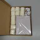 Fuyoooo 50 Sets Wedding Invitations Wraps Set Pre Folded Vellum Jackets for 5 x 7 Invitations Self Adhesive Gold Wax Seal Stickers Dried Baby's Breath Flowers Chiffon Silk Ribbon for Craft DIY