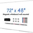TOWON Silver Border Whiteboard Dry Erase, 72x48 in White Board Dry Erase, Presentation Magnetic Aluminum Framed Whiteboard, Dry Erase Board Wall Mounted with Markers, Pen Tray, Magnets, Cleaning Wipe