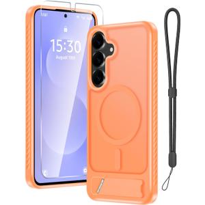 for Samsung Galaxy S26+ Plus Case with Screen Protector,Orange