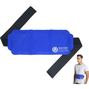 Koo-Care Large Ice Pack Gel Hot Cold Therapy Pack - Wraps Around Shoulder, Waist & Lower Back, Belly, Thigh, Knee, Shin, Ankle - Great for Injuries, Sprain, Bruise - 13.2" x 5.9"