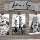 Stonebriar Rustic Wood Collage Picture Frame with Clips and Metal Detail Brown 26" x 11"