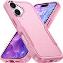 Designed for iPhone 17 Case, Dual Layer Heavy Duty Shockproof Protective Phone Cases Cover, Military Grade Drop Protection, Pink