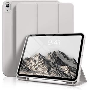 Aoub Case for iPad (A16) 11th Generation 11 Inch 2025, iPad 10th Generation 10.9 inch 2022 with Pencil Holder, Slim Lightweight Trifold Stand Smart Soft TPU Back Cover, Support Touch ID, Gray