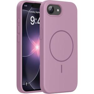Miracase Magnetic for iPhone 17e Case & iPhone 16e Case, [Soft Anti-Scratch Microfiber Lining], Compatible with MagSafe, Silicone Shockproof Protection Phone Case for iPhone 17e/16e, Blackcurrant