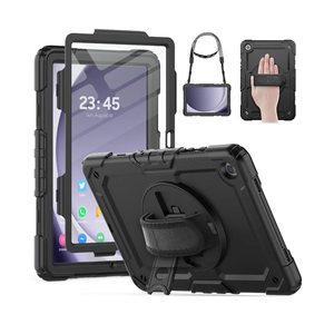 HXCASEAC Case for Samsung Galaxy Tab A9 Not the same Size it's Too Small + Plus 11 Inch, Protective with Screen Protector/Hand Strap/Pen Holder, Sturdy Shockproof for Samsung A9 Plus Tablet Case SM-X210 SM-X216 SM-X218 - Black