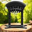 Firewood Kindling Splitter, Manual Log Splitter, Cast Iron Log Splitting Wedge, Heavy Duty Wood Splitter Tool with Cover (Black)