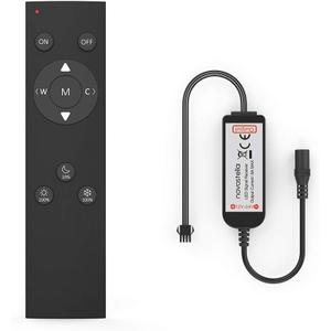 NOVOSTELLA 360 RF Remote Controller for 20ft-40ft Tunable LED Strip Light Kit, Dimmable 3000K-6000K Daylight & Warm White, 10 Brightness Levels