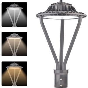 LED Post Top Light 75/100/150W Adjustable 19500 LM 3000/4000/5000K LED Circular Area Light Outdoor Pole Lights with Photocell, IP67 Parking Lot Lights Fixture Commercial Lighting, 100-277V