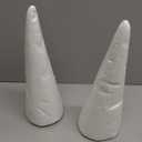 Crafjie Foam Cones for DIY Arts and Crafts (4.65 x 15.7 in, 2 Pack), White Polystyrene Christmas Tree Foam Cones Craft Supplies, for DIY Home Craft Project, Christmas Tree, Table Centerpiece