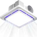 BSEED 14" Bathroom Exhaust Fan with 6500K LED Light, 120 CFM 1.0 Sone Ultra Quiet Ceiling Ventilation Fan, Energy Saving Household Bath Vent Fan, 11''x11'' Mount-FCC Certified