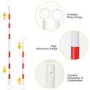 6 PCS Retractable Traffic Cone Bar: 4FT to 7FT Expandable Parking & Construction Safety Barrier - Hard & Reflective
