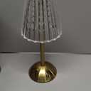 Liliful 2 Pcs LED Portable Cordless Table Lamp Touch Battery Operated Rechargeable Gold Desk Lamp 3 Color Dimmable for Bedroom Living Room Dining (Gold,Classic Style)