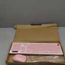 Wireless Keyboard and Mouse Combo, Full-Sized Wireless Keyboard and Adjustable DPI Mouse, 2.4GHz USB Receiver, Wireless Keyboard and Mouse for PC, Windows, Desktop, Laptop (pink)