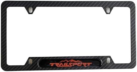 QAMNVCRTY Carbon Fiber License Plate Frame Cover Holder Trailsport for Honda Truck Car Accessories Stainless Steel 1PC, CPK22PW