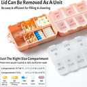 NEW Foldable & Double Protection Portable Weekly Pill Organizer 2 Times A Day with Etched Labels, AM PM 7 Day Week Medicine Box, Daily Travel Pill Case Holder Dispenser for Vitamin, Supplement - Pink