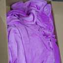 uxcell Flannel Fleece Blanket Queen Size - Soft Lightweight Plush Microfiber Bed Blanket for Sofa or Couch, Machine Washable Blankets Fleeces, Light Purple 78x90 Inch