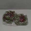 4 Pieces 8" Mini Christmas Wreaths - Small for Kitchen Cabinet/Window/Front Door, Artificial Red Berries & Pinecones, Christmas Candle Rings, Table/Farmhouse Decoration (No Ribbon)