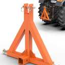 3 Point 2" Trailer Hitch Receiver Orange for Category 1 Tractors, Heavy Duty Towing Hitch Tractor Drawbar Attachment Category 1 Compatible with BX, Kubota, John Deere, NorTrac, Kioti, Yanmar