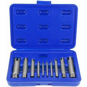 Fafeicy Tap Extractor Set, High Speed Steel Steel Broken Head Taps Remover, Stripped Screw Tap Extractor Set, for Removing Screws and Bolts(ten-piece set), Broken Wire Extractor
