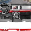 RT-TCZ Center Console Dashboard Strip Cover Trim Decoration Interior Accessories for Ford Bronco 2021-2025 (Red)