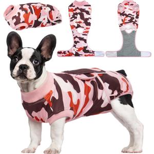 Kuoser Recovery Suit for Dogs Cats After Surgery, Professional Pet Recovery Shirt Dog Abdominal Wounds Bandages, Substitute E-Collar & Cone,Prevent Licking Dog Onesies Pet Surgery Recovery Suit M
