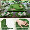 8 Pcs Golf Artificial Grass Mat Placemats Green Fake Grass Tiles Table Centerpieces Placemats Sport Theme Party Decorations for Wedding Baby Shower Golf Lovers