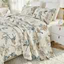 Brandream Bird Bedding King American Country Style Comforter Set King Size 100% Cotton Quilt Set Reversible