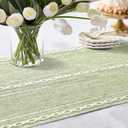 5 x OTOSTAR Table Runner with Tassels 13x72 Inch Rustic Farmhouse Table Runners Boho Hemstitched Embroidered Table Runner 72 Inches Long Rustic Home Holiday Party Dining Decor (Sage Green)