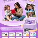 Instant Camera, Front Rear Dual Selfie Kids Camera with 1080P Videos, Holiday Birthday Gifts for Kids Age 3-12, Toddler Portable Travel Print Digital Camera Toy for 4 5 6 7 8 9 Year Boys Girls