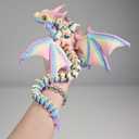 3D Printed Dragon with Wings, 3D Printed Animals Toys, Fidget Dragon Toys, Flexible Articulated Winged Crystal Dragon Model, Desktop Pet Decor, Dragon Gift for Kids & Adult (Random-Rainbow)