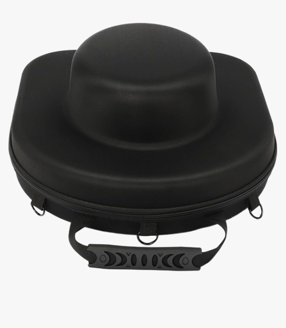Hat Box Travel Fedora Case Hat Carrier for Travel, Sleek Hat Storage Case Easily Straps to Suitcase or Carried on Shoulders, Travelling Hat Boxes Idea Gift Black