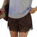 LOMON Women Satin Silk Lace Shorts Y2k Mini Shorts Coquette Lounge Half Slip Pj Bottoms 2026, Medium