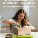 Electric Cardboard Cutter,3000mAh Box Cutter Rechargeable,Cordless Electric Scissors with 2 Blade, 4V Upgrade Motor,Safety Lock & LED Light, Powerful Cutting Tool for Paper Carpet,Green