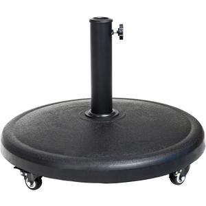C-Hopetree 44 lb Heavy Duty Round Base Stand with Rolling Wheels for Outdoor Patio Market Table Umbrella, Black