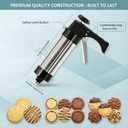 Stainless Steel Cookie Press Gun Kit with 13 Cookie Discs & 8 Piping Tips, Includes Storage Bag for DIY Holiday & Everyday Baking,Essential Baking Supplies