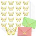 600Pcs Butterfly Stickers,Gold Foil Envelope Seals Stickers, Gold Butterflys Gold Stickers, Self-Adhesive Spring Butterfly Labels Stickers for Wedding Invitation, Christmas Envelope Sticker
