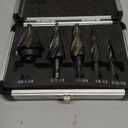 ZELCAN Step Drill Bit Set, 5PCS Four Spiral Flute Step Bits for Metal, 50 Sizes Titanium-Coated HSS Drill Bits with 1/4" Hex Shank for Stainless Steel Aluminum Wood Plastic