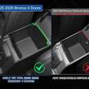 2026 Upgrade Center Console Organizer fit for 2025 2026 Ford Bronco 4 Door Bronco Center Console Storage with Rubber Mats for Ford Bronco 2025+ Storage Accessories|Not for 2 Dooor/Manual/Sport Model|