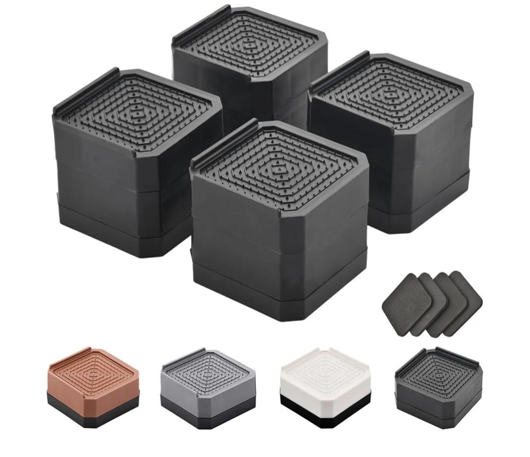 Bed Risers Furniture Risers Heavy-Duty Rectangular Adjustable Block Lift to 3 inches and 4.3 inches Desk, Sofa, Chair Legs, Refrigerator, Washing Machine Support up to 4000 pounds