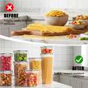 9 PCS Airtight Food Storage Containers with Lids, BPA Free Clear Plastic Kitchen and Pantry Organization and Storage Set for Flour, Sugar, Cereal, Pasta, Includes 9 Labels and Marker