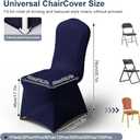 Trlyc Navy Blue Spandex Chair Covers 100 Pcs for Wedding Party