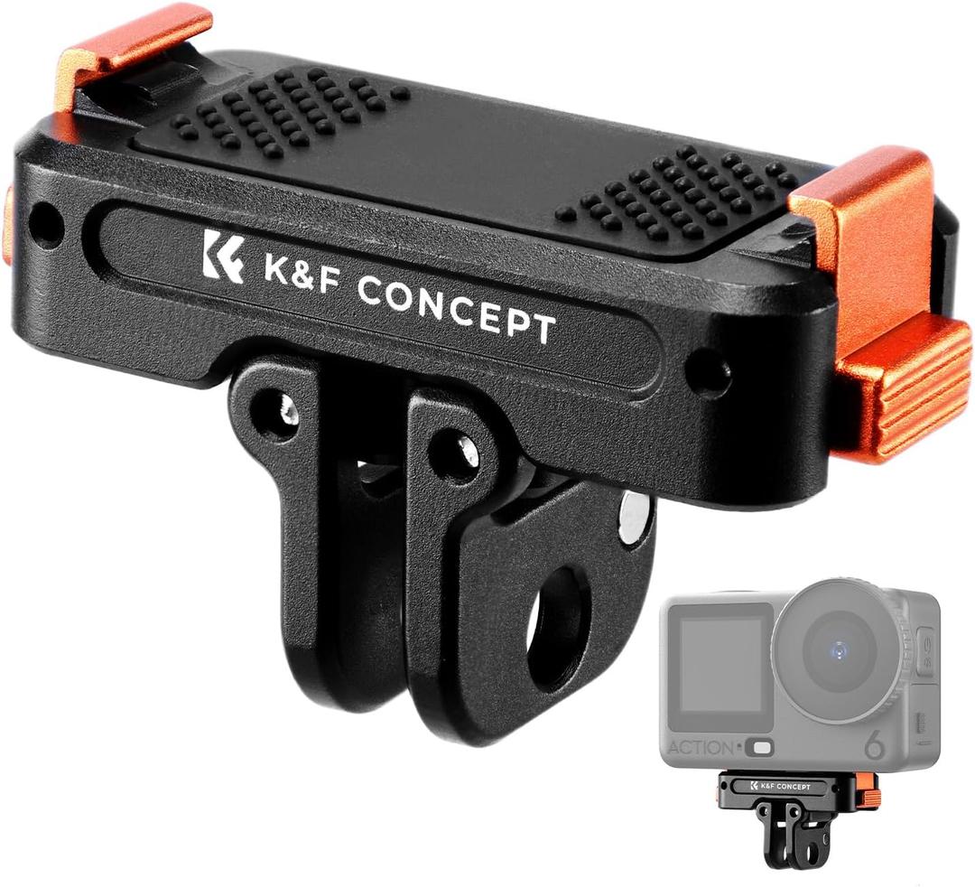 K&F Concept Magnetic Quick Release Adapter Mount Compatible with DJI Osmo Nano/Osmo Action 6, Expansion Stand with 1/4 Screw Hole/Foldable Connector/Quick-Release Buckle, Action Camera Accessories