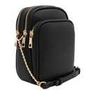 FashionPuzzle Multi Pocket PU Leather Casual Medium Crossbody Bag with Adjustable Strap