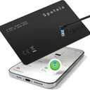 [ Apple Mfi Certified ] Wallet Tracker Card Works with Apple find My(iOS Only) Tracking Card, Rechargeable Smart Card Tracker, 1.7mm IP68 Waterproof Item Locator for Luggage, Passport, Bags (Black)